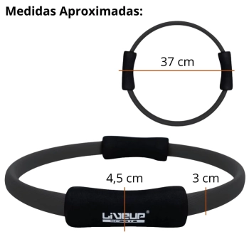 Anel de Pilates Treino Fisioterapia Arco Fortalecedor Preto Crculo Mgico Exerccios Fitness Yoga