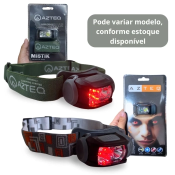 Kit Saco de Dormir Xtreme Sarc�fago -5�c � +15�c + Lanterna de Cabe�a Mistik Azteq Luz Vermelha Camping Pesca