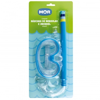 Conjunto Mscara de Mergulho e Snorkel Infantil Azul