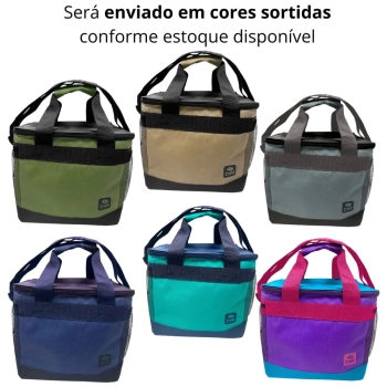 Kit Esteira de Praia 1,80 M Listras Rosa + Bolsa Termica Aruba 13,5 Lts Colorida com Ala