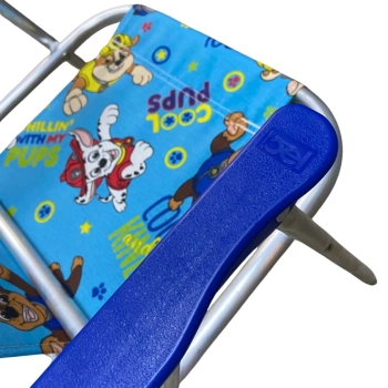 Kit 2 Cadeiras de Praia Infantil Azul Patrulha Canina em Aluminio Dobravel Bel