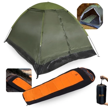 Kit Barraca Pantanal 3 Pessoas Coluna D Agua 300mm + Saco de Dormir Xtreme Sarcfago -5c  +15c Camping e Pesca