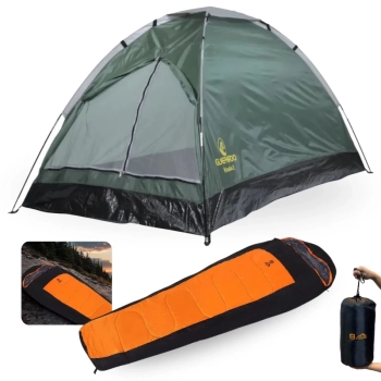 Kit Barraca Koala 2 Pessoas Coluna D Agua 600mm Guepardo + Saco de Dormir Xtreme -5c  +15c Camping e Pesca