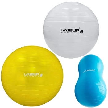 Kit Bolas Suas Pilates Branca 65cm + Amarela 75cm + Bola Feijo 90cm Exerccios Ginastica Academia