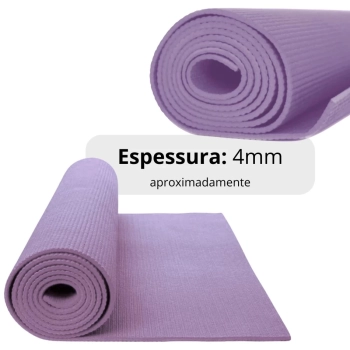 Colchonete Tapete Yoga Pilates em Eva Lilas 1,73 Mts Antiderrapante Ginstica Academia Fitness Exerccios