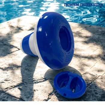Mini Clorador Flutuante para Pastilhas com Regulagem para Limpeza e Manuteno de Piscinas