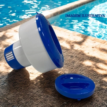 Clorador Flutuante Grande para Pastilhas com Regulagem para Limpeza e Manuteno de Piscinas
