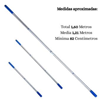 Kit Limpeza de Piscina Haste Alumnio 1,60 M + Aspirador + Escova Reta + Peneira + Mini Clorador