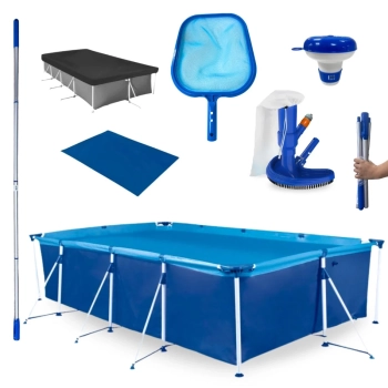 Kit Piscina 5000 L + Capa, Forro + Aspirador + Peneira + Haste 1,60 M Desmontvel + Mini Flutuador