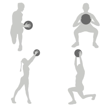 Kit Bola Slam Ball com 8 Kg + 10 Kg + 12 Kg Preta Liveup