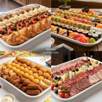 Travessa Bandeja 44 Cm para Buffet Sushi Expositor Vitrine Padaria Confeitaria Doceira Petisqueira