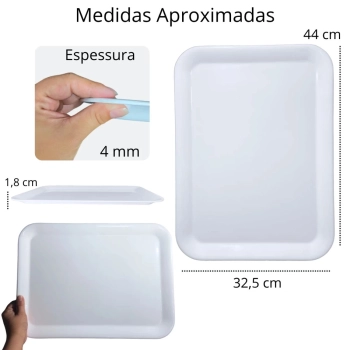 Travessa Bandeja 44 Cm para Buffet Sushi Expositor Vitrine Padaria Confeitaria Doceira Petisqueira