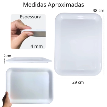 Travessa Bandeja 38 Cm para Buffet Sushi Expositor Vitrine Padaria Confeitaria Doceira Petisqueira