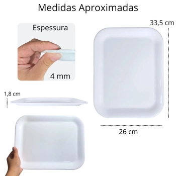 Travessa Bandeja 33,5 Cm para Buffet Sushi Expositor Vitrine Padaria Confeitaria Doceira Petisqueira