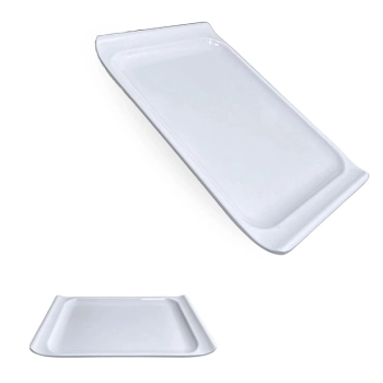 Travessa Bandeja 20,5 Cm Retangular para Buffet Sushi Sobremesa Finger Food Petisqueira