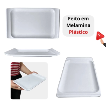 Travessa Bandeja 25 Cm Retangular para Buffet Sushi Finger Food Petisqueira Doceira Expositor