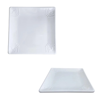 Prato Quadrado Raso 25 X 25 Cm Travessa para Poro Petisco Salgados Restaurante Saladeira Buffet