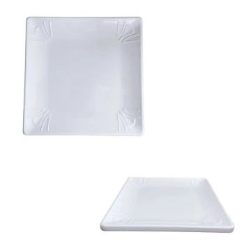 Prato Quadrado Raso 20 X 20 Cm Travessa para Sobremesa Poro Pequena Restaurante Buffet