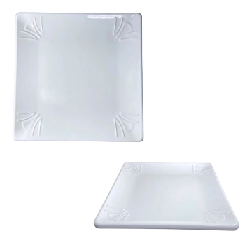 Prato Quadrado Raso 30,5 X 30,5 Cm Travessa para Poro Petisco Salgados Restaurante Saladeira Buffet