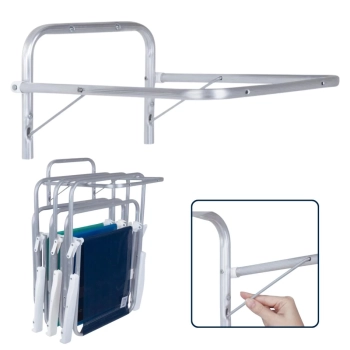 Suporte de Parede para Pendurar At 7 Cadeiras de Praia Ou Acessrios em Alumnio