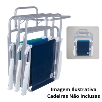 Suporte de Parede para Pendurar At 7 Cadeiras de Praia Ou Acessrios em Alumnio