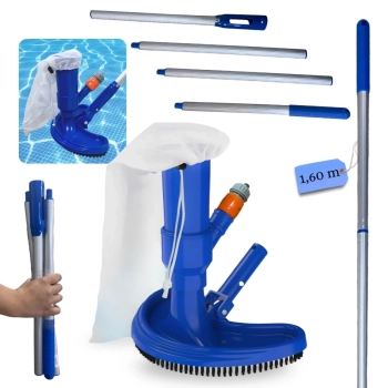 Kit Manuten��o Limpeza de Piscina Aspirador + Haste 1,60 M em Alum�nio Desmont�vel