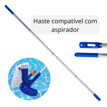 Kit Manuten��o Limpeza de Piscina Aspirador + Haste 1,60 M em Alum�nio Desmont�vel