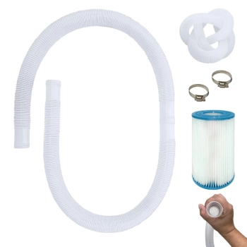 Kit Mangueira 1,45 M 32 Mm (1 Und) + Refil para Reposio Filtro 3600 L/H de Piscina + Abraadeiras