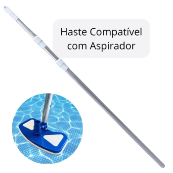 Kit Limpeza Piscina Aspirador Asa Delta + Haste Retr�til 1,65 M Alum�nio Cabo Telesc�pico