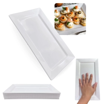 Kit 5 Travessas 30 Cm Retangulares para Buffet Sushi Restaurante em Melamina / Plstico