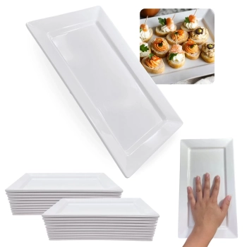 Kit 20 Travessas 30 Cm Retangulares para Buffet Sushi Restaurante em Melamina / Plstico