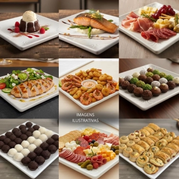 Kit 3 Pratos Quadrados Raso 20 Cm, 25 Cm e 30,5 Cm (und) Travessas para Buffet Restaurante