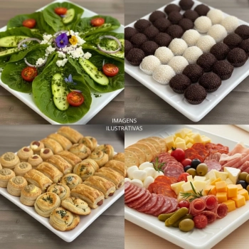 Kit 10 Pratos Quadrados Rasos 30,5 X 30,5 Cm Travessas para Por��o Salgados Restaurante Saladeira Buffet