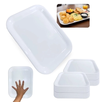 Kit 20 Travessas Bandejas 33,5 Cm para Buffet Sushi Expositor Vitrine Padaria Confeitaria Petisqueira