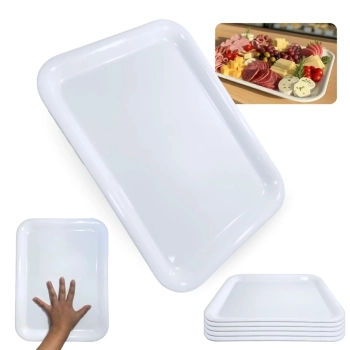 Kit 5 Travessas Bandejas 38 Cm para Buffet Expositor Vitrine Padaria Confeitaria Doceira Petisqueira