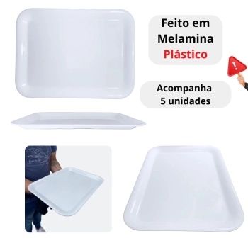 Kit 5 Travessas Bandejas 38 Cm para Buffet Expositor Vitrine Padaria Confeitaria Doceira Petisqueira