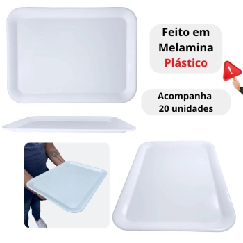 Kit 20 Travessas Bandejas 44 Cm para Buffet Expositor Vitrine Padaria Confeitaria Doceira Petisqueira