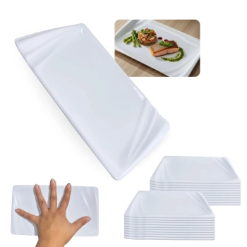 Kit 20 Pratos 23 Cm Travessas para Buffet Sushi Finger Food Petisqueira Sobremesa Restaurante