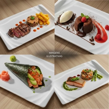 Kit 20 Pratos 23 Cm Travessas para Buffet Sushi Finger Food Petisqueira Sobremesa Restaurante