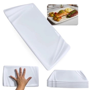 Kit 5 Pratos 30,5 Cm Travessas para Restaurante Buffet Sushi Finger Food Petisqueira