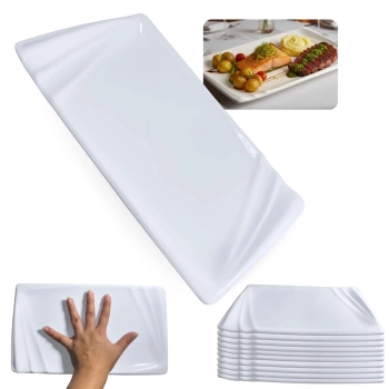 Kit 10 Pratos 30,5 Cm Travessas para Restaurante Buffet Sushi Finger Food Petisqueira