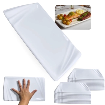 Kit 20 Pratos 30,5 Cm Travessas para Restaurante Buffet Sushi Finger Food Petisqueira