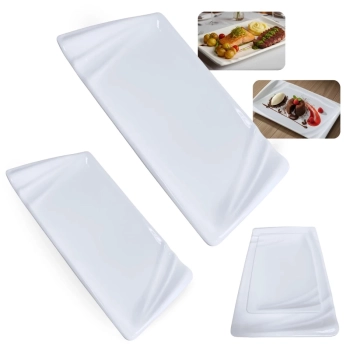 Kit 2 Pratos 23 Cm e 30,5 Cm (und) Travessas para Restaurante Buffet Sushi Finger Food Petisqueira