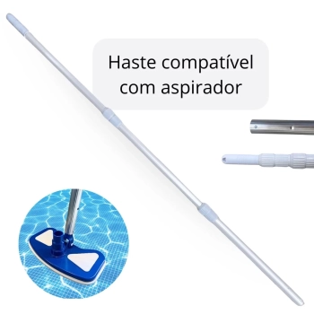 Kit Limpeza Piscina Aspirador + Haste 3,30 M + Mangueira 4 M 38 Mm + Avaliador Ph e Cl