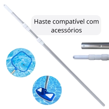 Limpeza Piscina Peneira+ Mangueira 4 M 38 Mm + Haste 1,65 M+ Aspirador+ Mini Flutuador+ Aval Ph / Cl