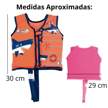 Kit Colete Infantil Natao Tamanho M/G + Bola 40 Cm e Lana gua Piscina Praia