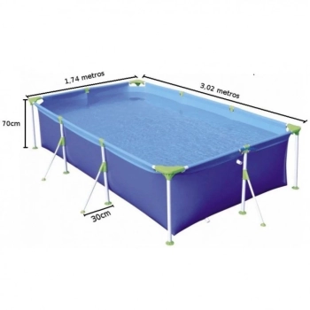 Piscina 3700 L + Capa Forro e Bomba 110v + Kit Guarda Sol 2 Cadeiras e Trmica 18l