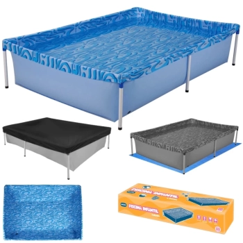 Piscina Infantil Mor em Ao 1000 Litros com Capa e Forro