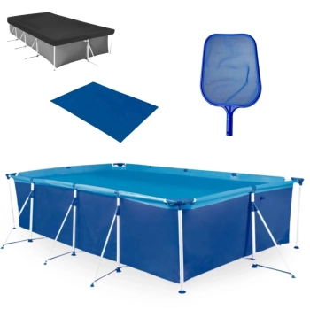 Kit Piscina 6200 Litros Premium Mor + Capa + Forro + Peneira