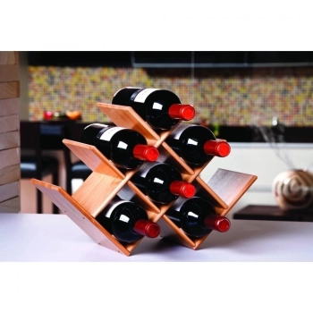 Adega Suporte Porta Garrafa de Vinho em Bambu Mor